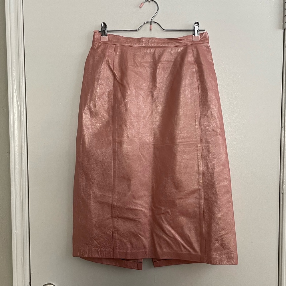 Vintage Aggie Georgette leather Skirt